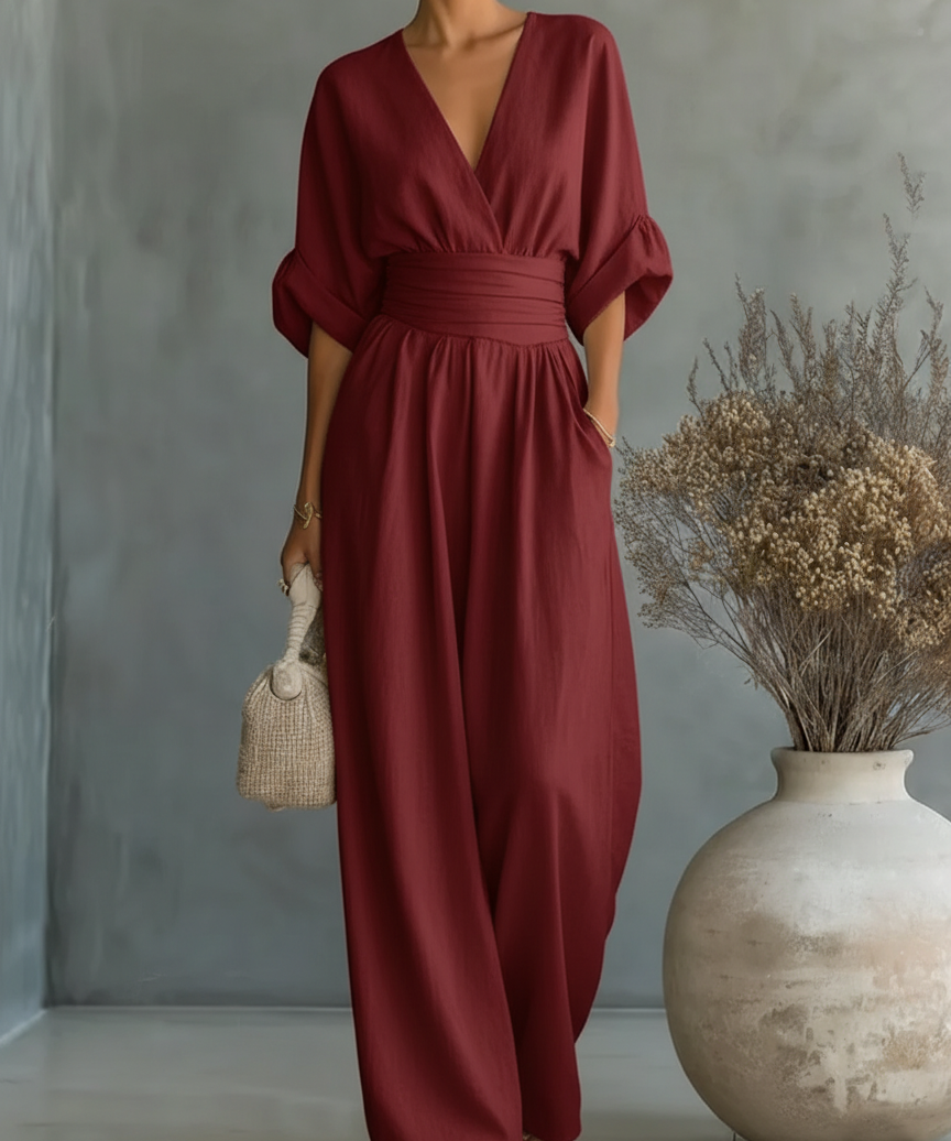 Maja | Elegantan V-izrez Visoki Kombinezon