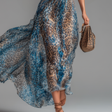 Selvaggia | Halter Maxi Haljina sa Leoprintom