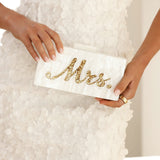 Gospođa Pearla Clutch - Bela/Zlatna