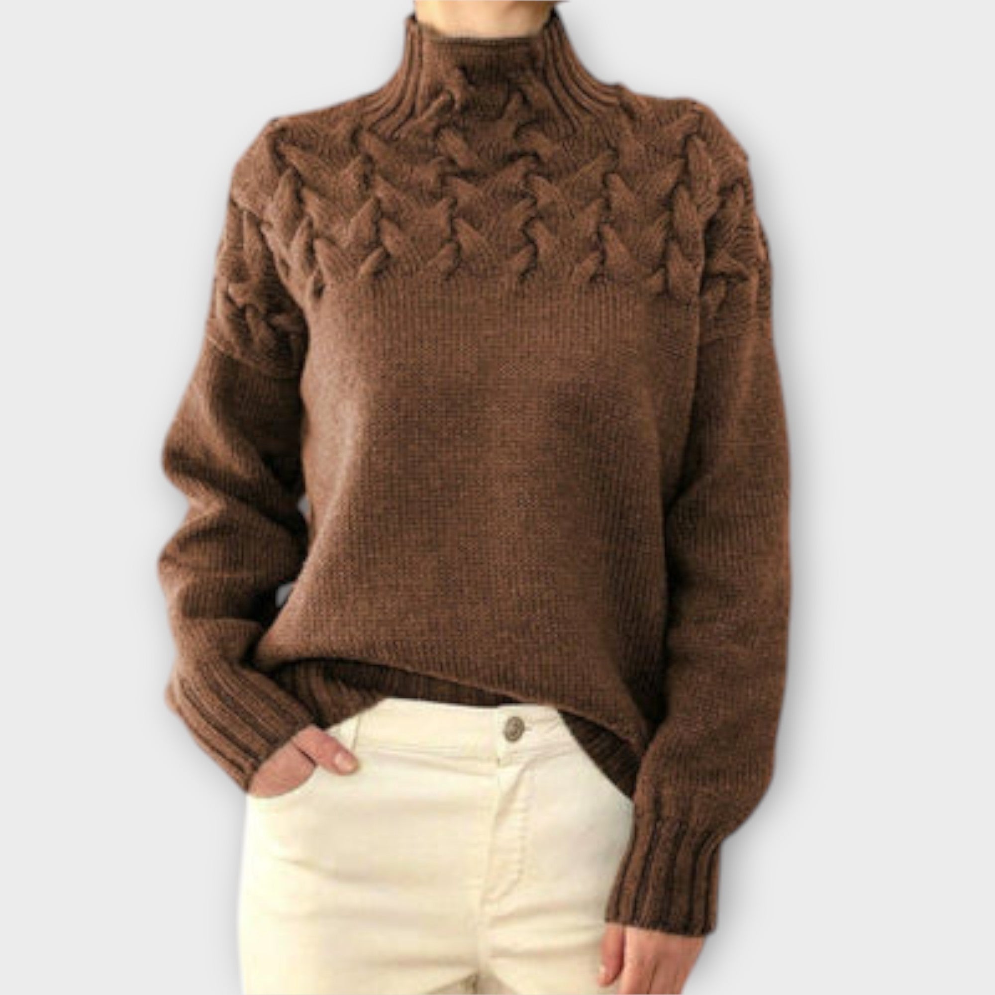 Ivana | Elegantni pleteni džemper sa rolkom