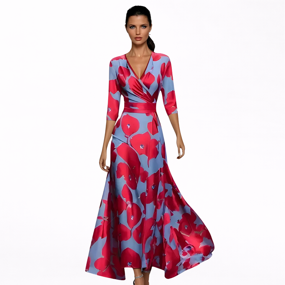 Emilia | Elegantna Maxi Haljina sa Cvećem