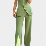 Ekaterina Set Top Tube i Pantalone sa Širokim Nogavicama u Minimalističkom Stilu