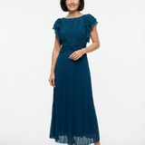 Seraphina | Elegantan Maxi Haljina sa Plisiranjem i Zavezanom Strukom