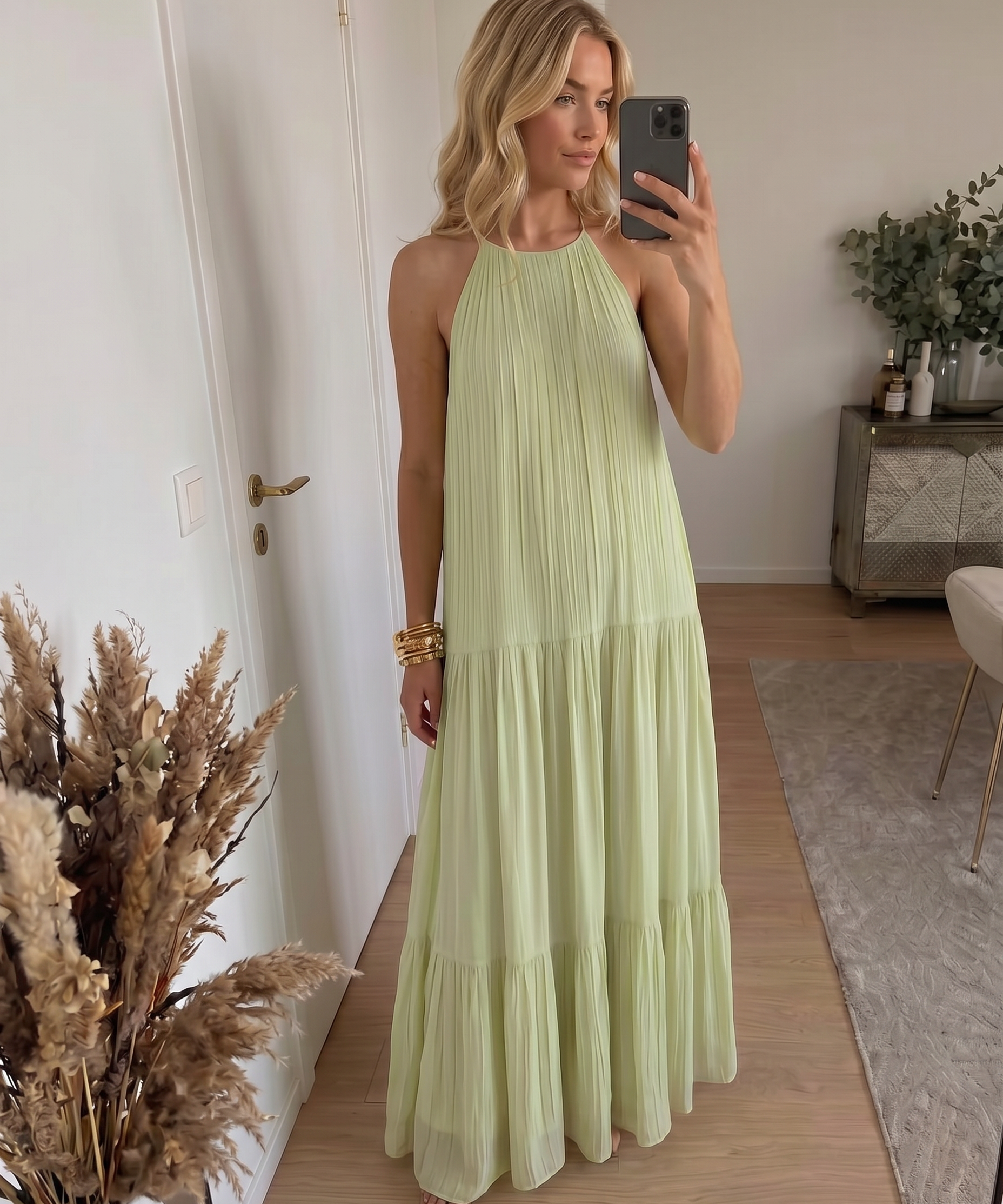 LIVIA | Maxi Haljina Boho Zelena Pistacija