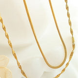 Sarah Twist Necklace Set - Zlato