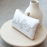 Wifey Satin Clutch - Zlato