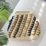 Eadie Crochet Weave Framed Clutch - Višebojno / Prirodno