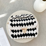 Annabel Chunky Plaited Handbag - Krem/Crna