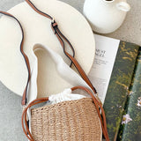 Cleo Woven Bucket Handbag - Prirodna / Braon