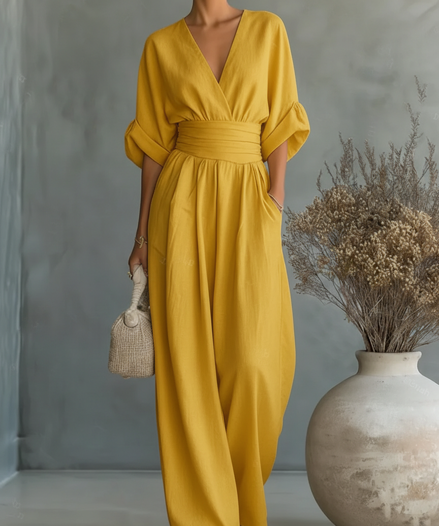 Maja | Elegantan V-izrez Visoki Kombinezon