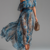 Selvaggia | Halter Maxi Haljina sa Leoprintom
