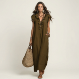 Josette | Haljina Maxi od Lna sa Ruffles