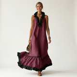 Mayline | Halter Maxi Haljina bez Rukava sa Volanima